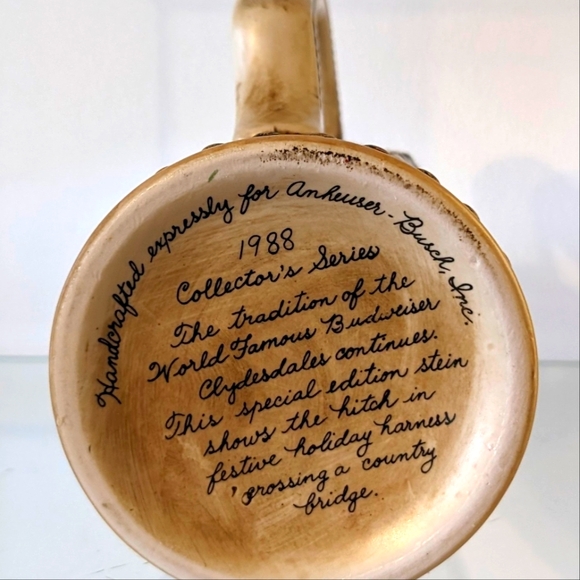 Budweiser Clydesdale Stein - Christmas 1988, Vintage Collectors - Picture 8 of 8